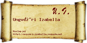 Ungvári Izabella névjegykártya